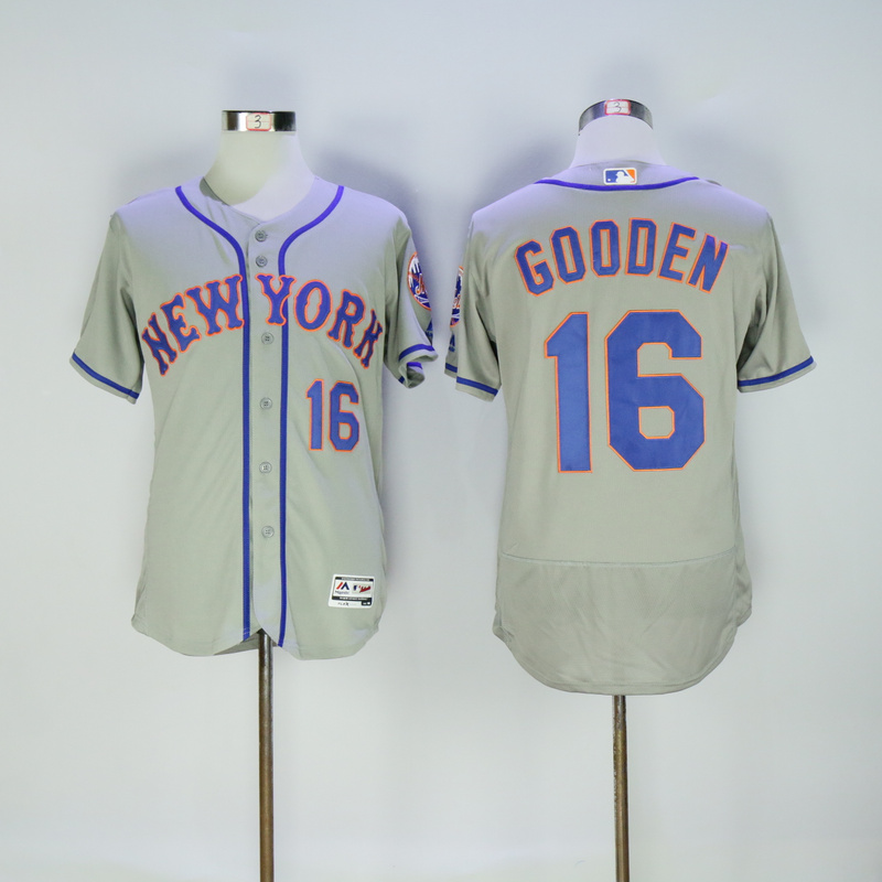 Men New York Mets #16 Gooden Grey Elite MLB Jerseys
